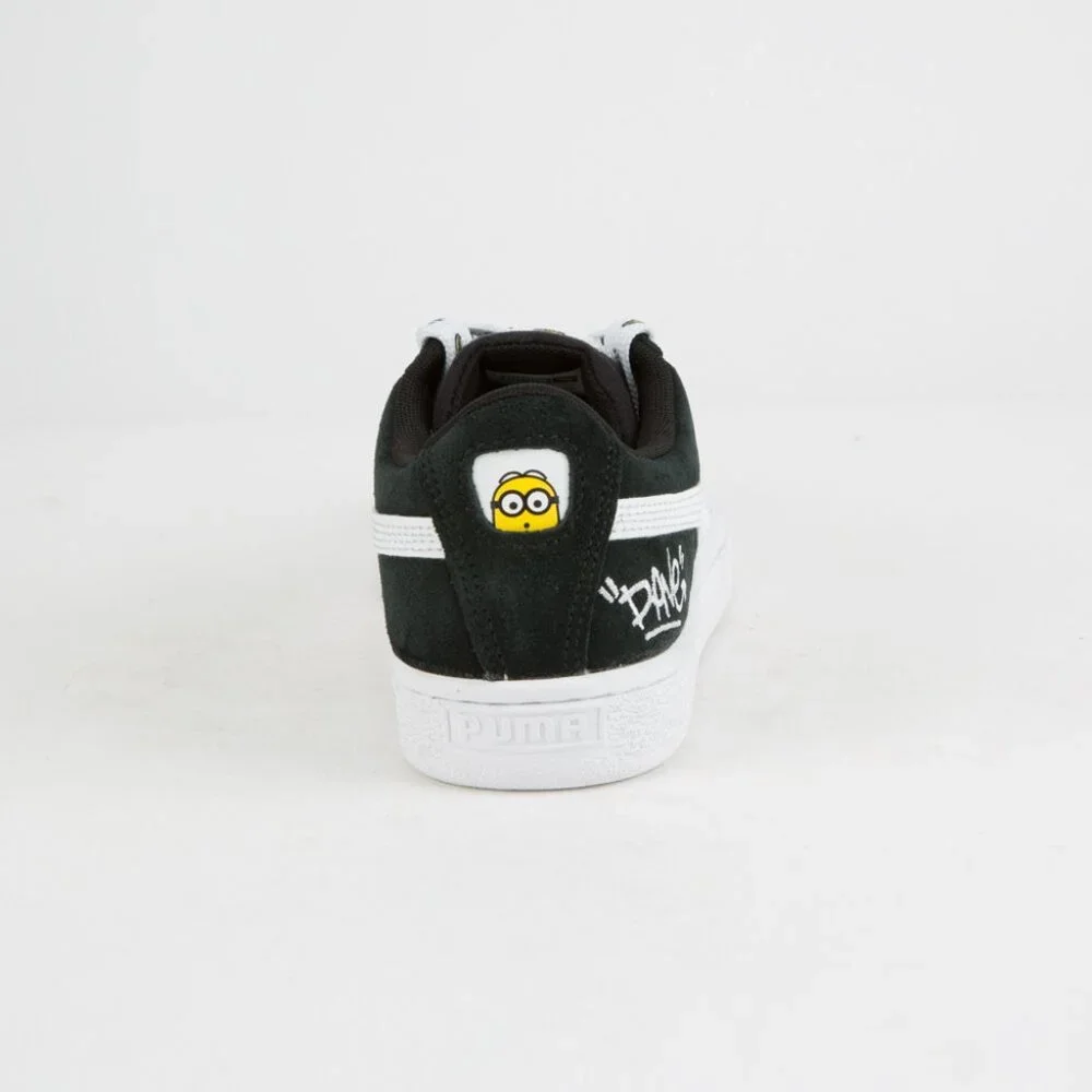 PUMA x Minions Suede Black & White Banana Laces sz 5 Youth EUC